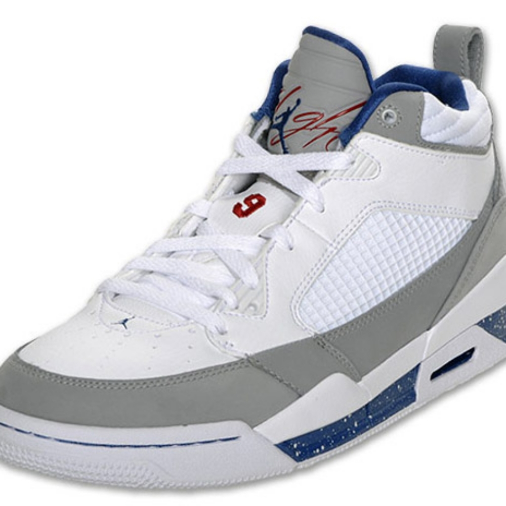 AIR JORDAN FLIGHT 9 - WHITE - TRUE BLUE - STEALTH